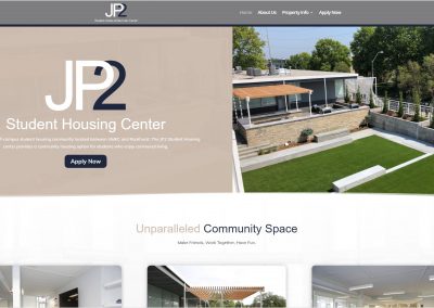 JP2 Student Suites website designed by KCV Strategic